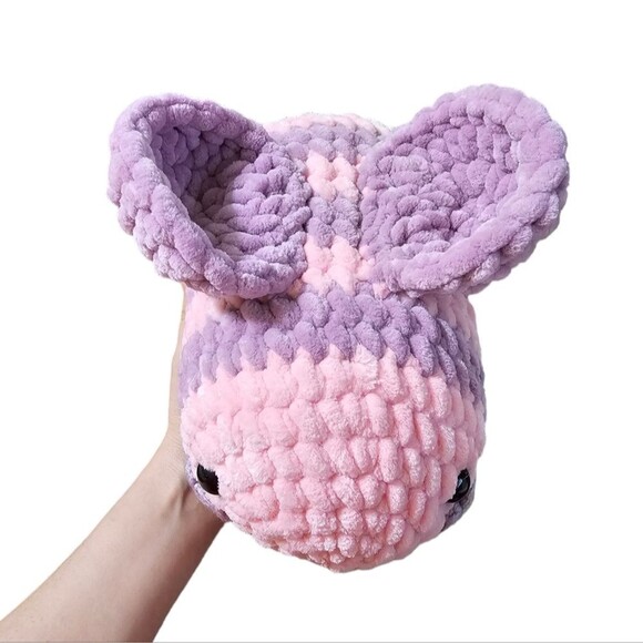 Crochet Bee Plushie Stuffed Animal Pink Purple Jumbo Size Handmade Bumblebee - Picture 2 of 4